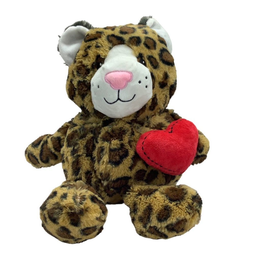 Leopard Lovey Plush Stuffed Animal Valentine's Day Heart‎ Cuddly 12" MTY Spotted